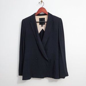 Club Monaco Double Breasted Black Blazer Silk Lined
